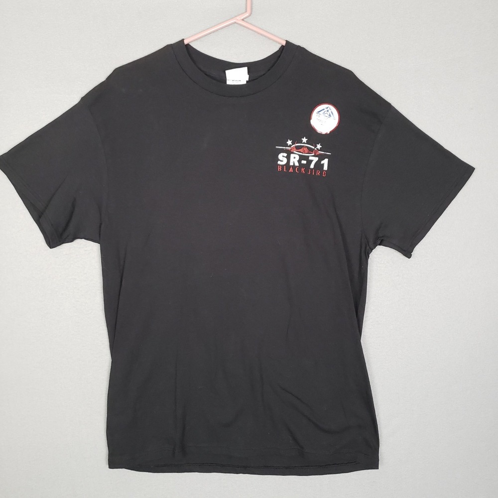 Smithsonian Institution‎ SR-71 Blackbird Aircraft Graphic Tee Shirt Black Size L